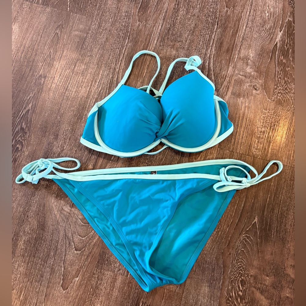 Adore Me Turquoise Bikini with Mint Trim